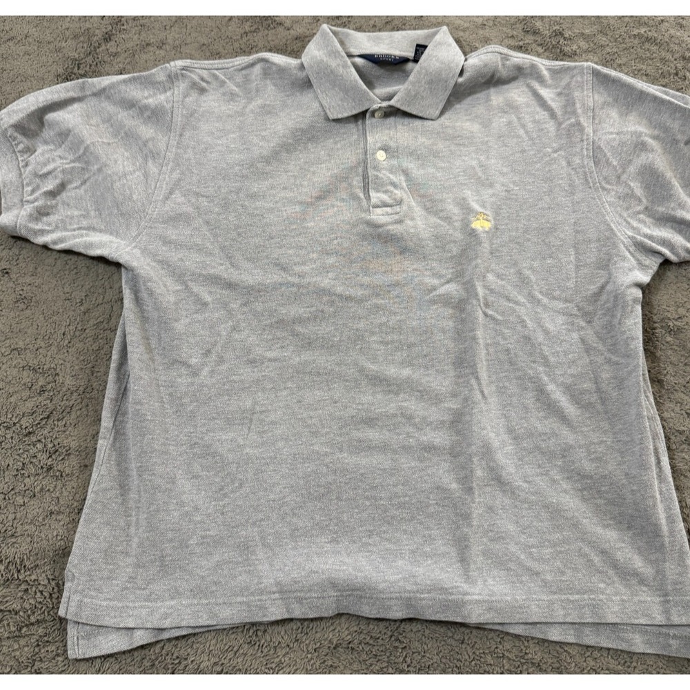 Brooks Brothers Sport Polo Shirt Mens M Gray Golden Fleece Logo Golf Vintage USA